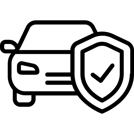 Car with shield icon