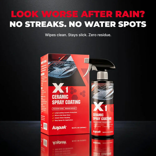 Kapak X1 ceramic spray coating bottle and box for streak free water spot resistant car surface